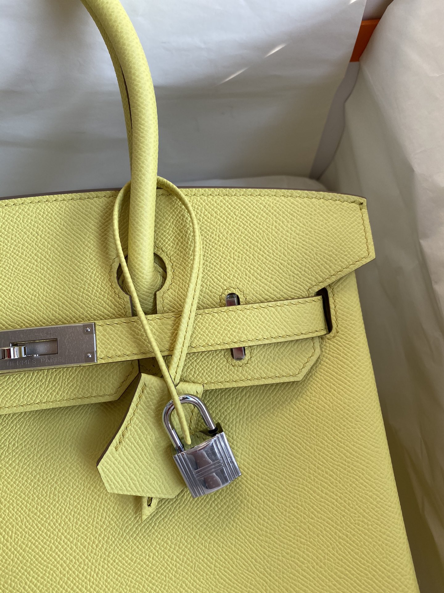 Hermes Birkin 30CM Epsom Leather Handbag Jaune Poussin